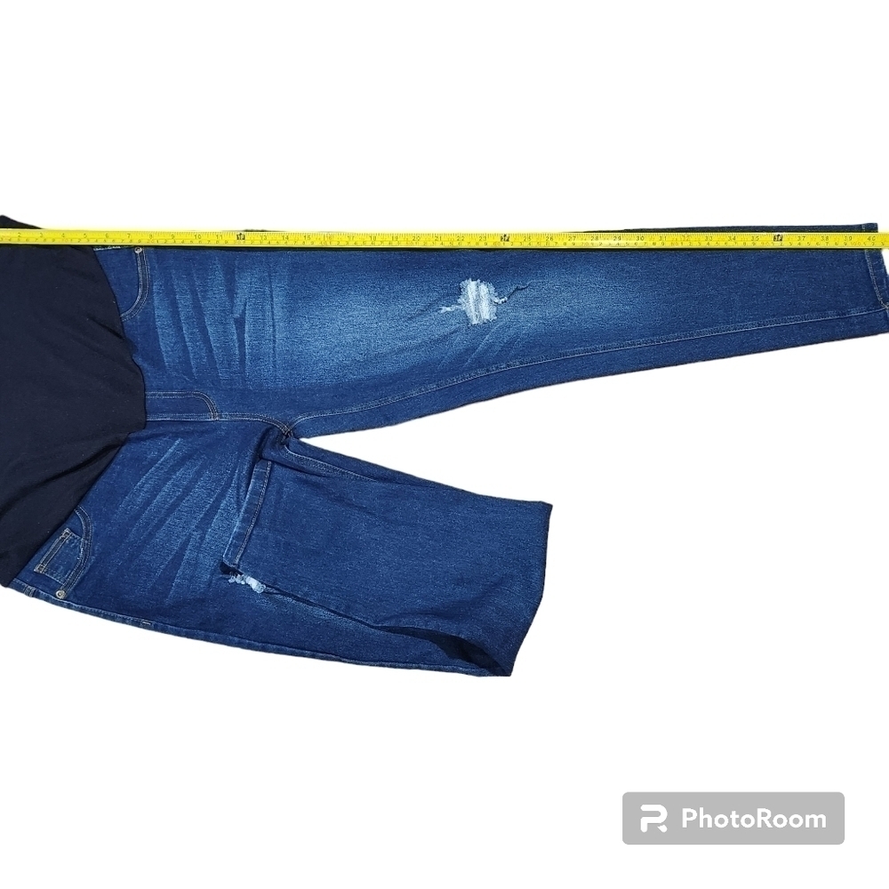 JVINI Fashion Maternity Skinny Distressed Jeans, Blue - Picture 8 of 12